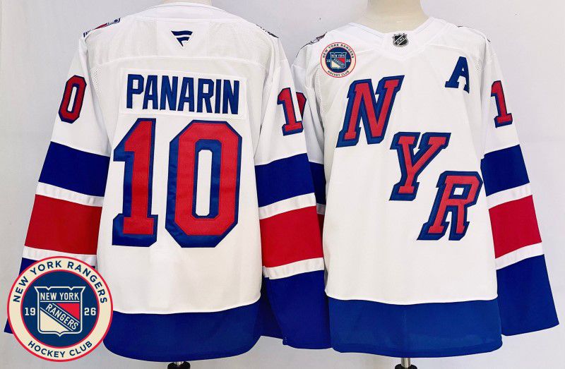 Men New York Rangers #10 Panarin White Fanatics 2025 NHL Jersey style 2